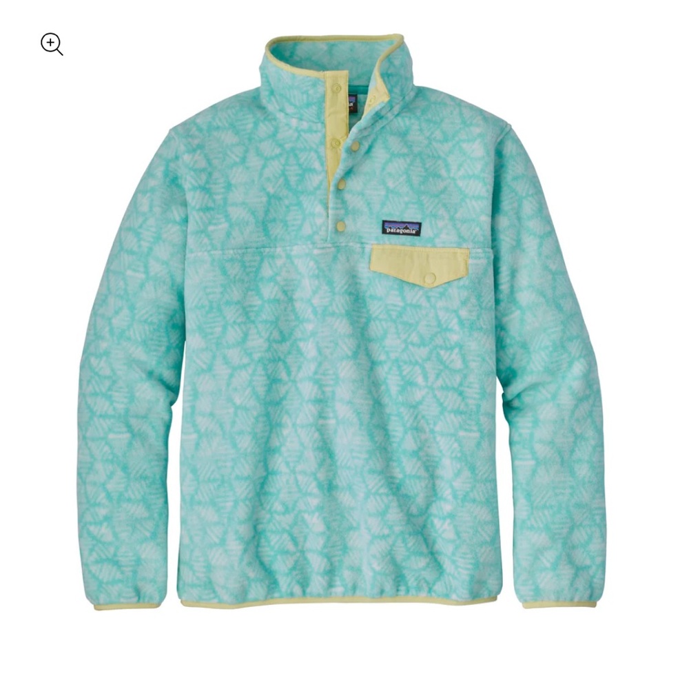 Patagonia Women’s Lightweight Synchilla Snap-T Fleece Pullover, Blue & Yellow💛